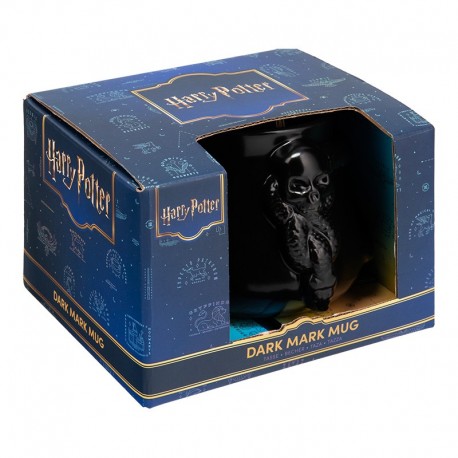 Taza negra con diseño de Marca Tenebrosa de Harry Potter