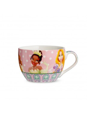 Taza Princesas Disney rosa con lunares blancos