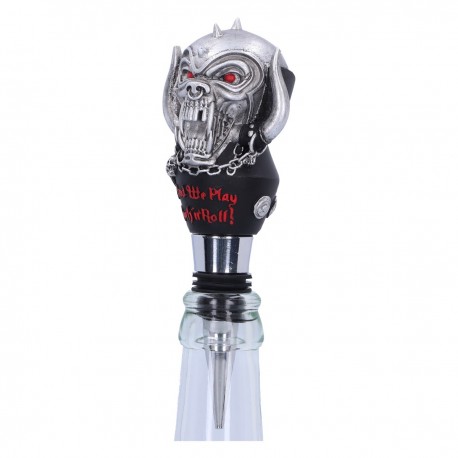 Tapón de botella Motörhead Warpig con texto rojo.