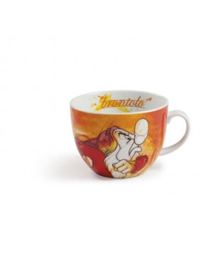 Taza naranja de Los 7 Enanitos con Gruñón