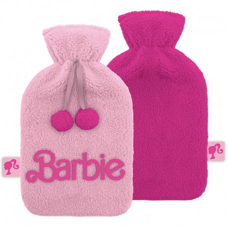 Bolsa de agua caliente rosa con logo de Barbie