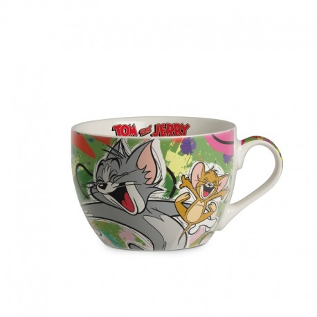 Taza de desayuno Tom y Jerry 480 ml con diseño colorido