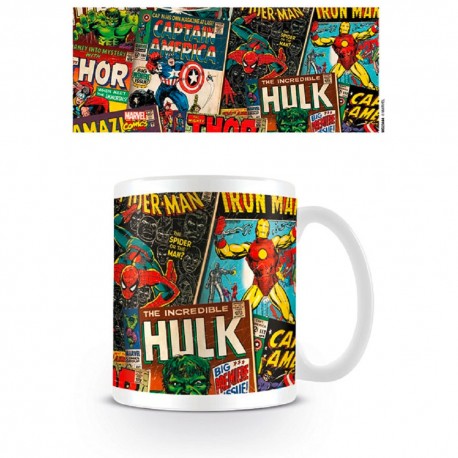 Mug petit-déjeuner avec couvertures de comics Marvel