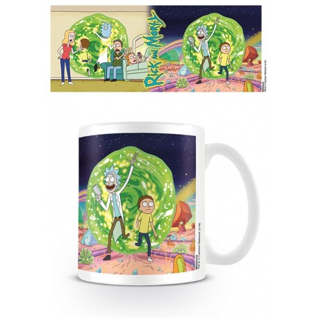 Tasse petit déjeuner Rick & Morty avec portail vert