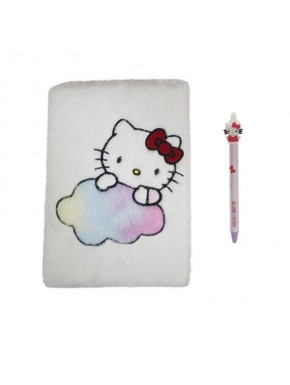Carnet en peluche et stylo Hello Kitty