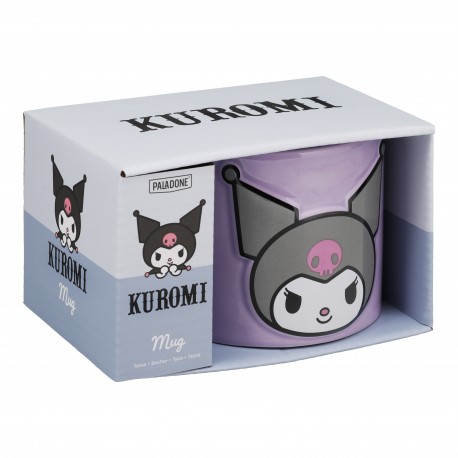 Taza Kuromi en relieve de Hello Kitty, color lila