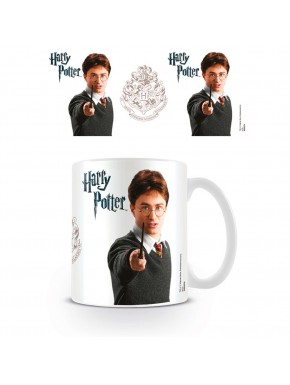 Taza de desayuno Harry Potter con imagen de Harry y logotipo
