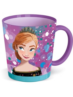 Taza antivuelco Frozen violeta con ilustración de Anna