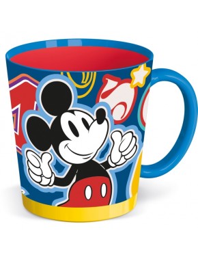 Taza antivuelco con diseño de Mickey Mouse en tonos azul y rojo