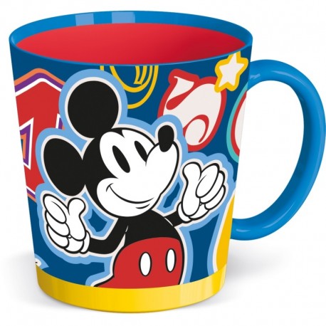 Caneca antivazamento com design do Mickey Mouse em tons de azul e vermelho