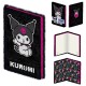 Cuaderno de felpa Kuromi Sanrio con diseño de personaje.