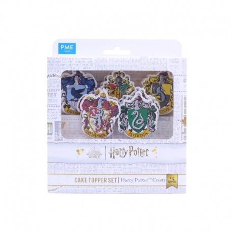 Set de decoración para cupcakes con escudos de Harry Potter