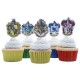Set de decoración para cupcakes con escudos de Harry Potter