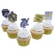 Set decoración cupcakes Hufflepuff con toppers de Harry Potter