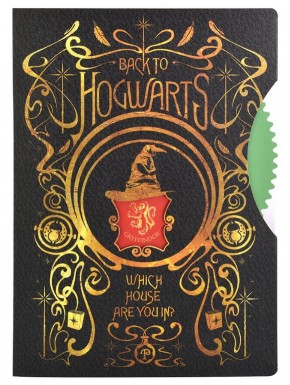 Cuaderno Harry Potter con escudo de Gryffindor y detalles dorados