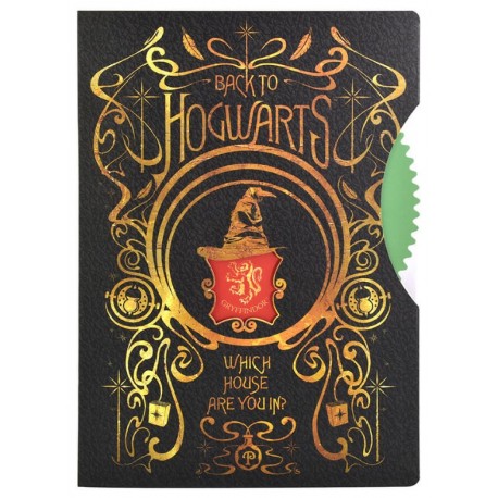 Carnet Harry Potter avec blason Gryffondor et détails dorés