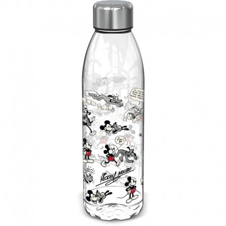 Botella de plástico transparente Mickey Mouse Vintage 980 ml