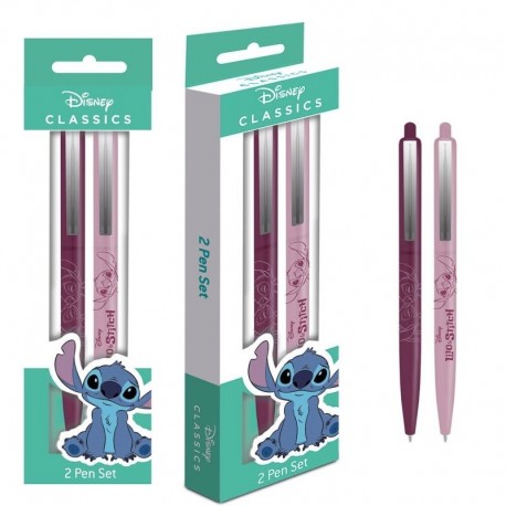Conjunto de canetas com design aquarela Lilo e Stitch.