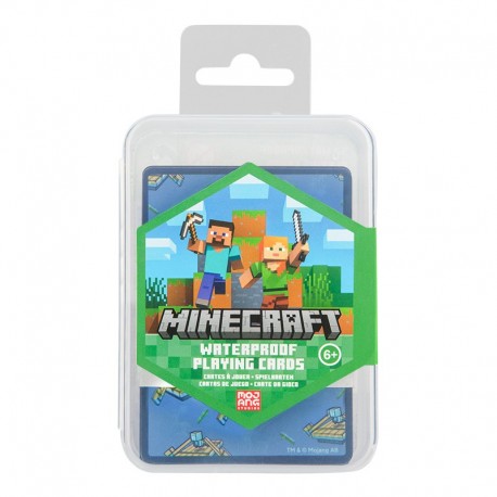 Cartas a prueba de agua Minecraft con personajes y diseño del juego