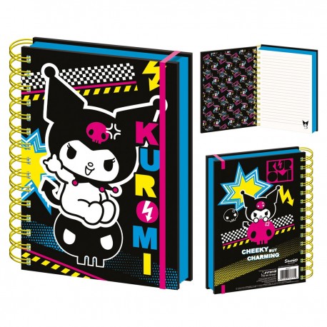 Cuaderno A5 Kuromi Sanrio con diseño colorido