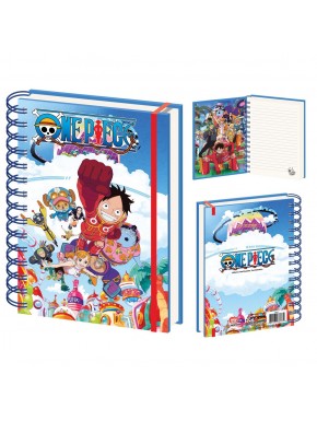 Cuaderno A5 One Piece Egghead diseño colorido