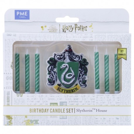 Set de velas Slytherin 7 cm con escudo oficial