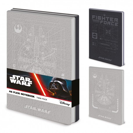 Pack de 2 cuadernos Star Wars A6 Rebels con diseños icónicos