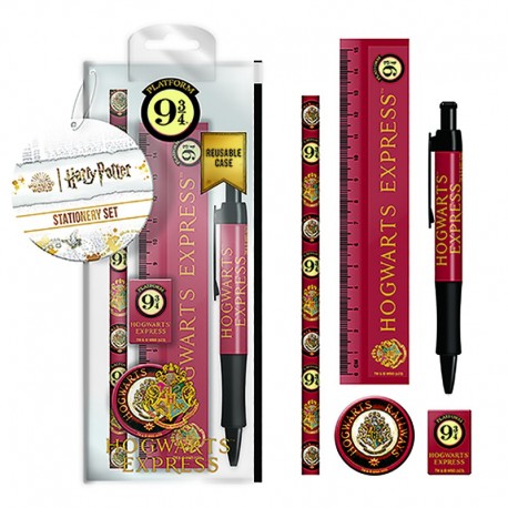 Set de papelería Andén 9 3/4 y escudo Hogwarts
