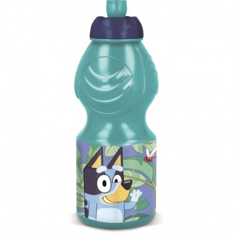 Botella deportiva azul de Bluey 400 ml con diseño divertido