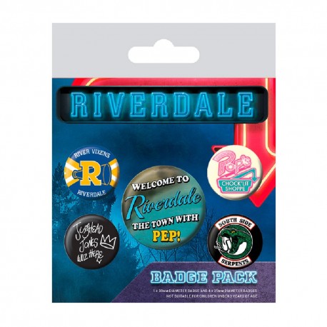 Juego de chapas Riverdale con iconos de la serie