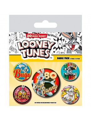 Set de chapas Bugs Bunny 80 aniversario Looney Tunes