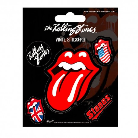 Pegatinas de vinilo The Rolling Stones con lenguas y banderas