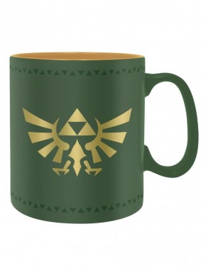Taza verde The Legend of Zelda con insignia de Hyrule