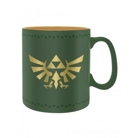 Taza verde The Legend of Zelda con insignia de Hyrule