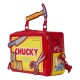 Bolso bandolera Loungefly Chucky con diseño rojo y detalles de herramientas