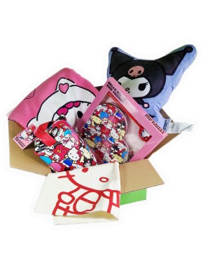 Boîte surprise Sanrio avec produits Hello Kitty et Kuromi