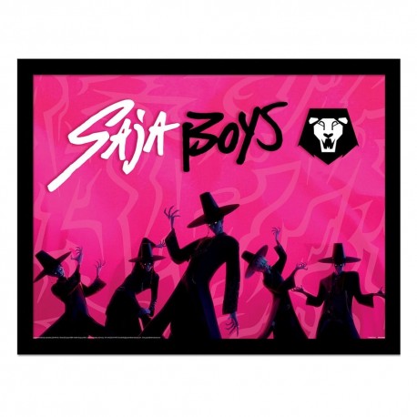 Póster enmarcado Saja Boys 40x30 cm en color rosa