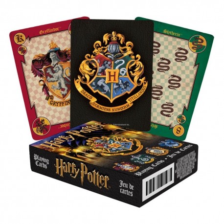 Baraja de cartas Harry Potter con escudos de casas