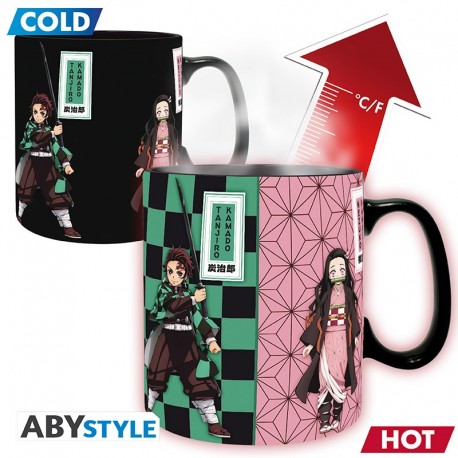 Mug thermosensible Demon Slayer avec design de Tanjiro et Nezuko