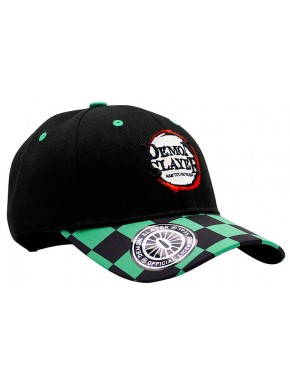 Casquette noire Demon Slayer avec design de Tanjiro