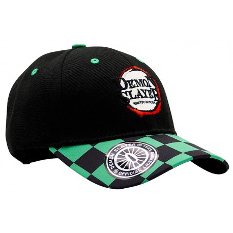 Casquette noire Demon Slayer avec design de Tanjiro