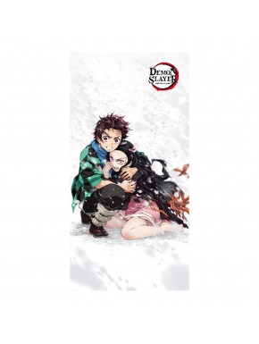 Toalha Demon Slayer com Tanjiro e Nezuko