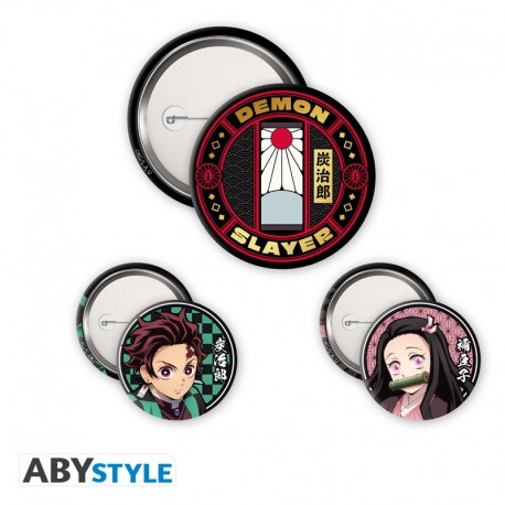 Pack de cuatro pins de Demon Slayer con Tanjiro y Nezuko