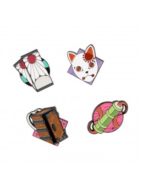 Set de 4 pins Demon Slayer émaillés