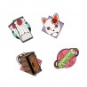 Set de 4 Pins Officiels Demon Slayer en Alliage de Zinc