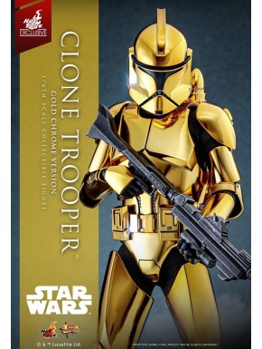 Figura exclusiva Clone Trooper dorada de 30 cm de Star Wars
