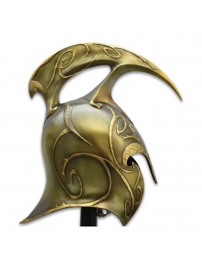 Yelmo de guerra High Elven dorado con detalles intrincados