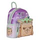 Mochila mini Grogu Star Wars púrpura con mariposas