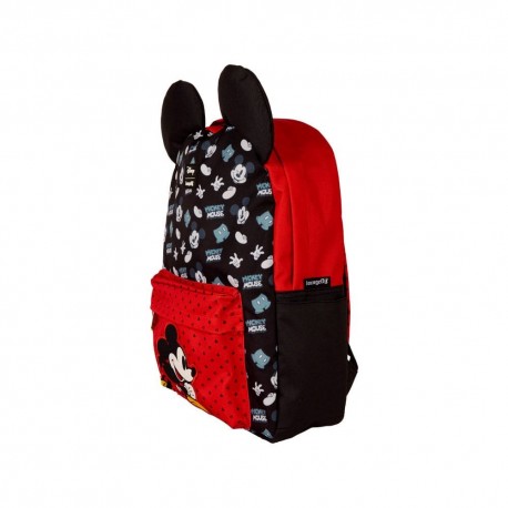 Mochila Disney de nylon con diseño de Mickey Mouse y orejas tridimensionales