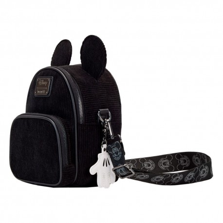 Bandolera negra Loungefly Mickey Mouse 100 Aniversario con orejas de Mickey